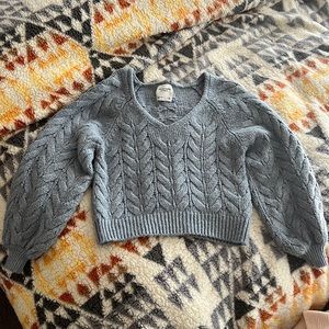 Abercrombie & Fitch Blue Cable Knit Sweater